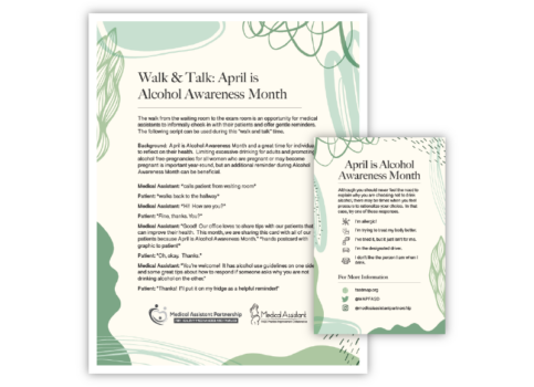Walk & Talk: Alcohol Awareness Month visual