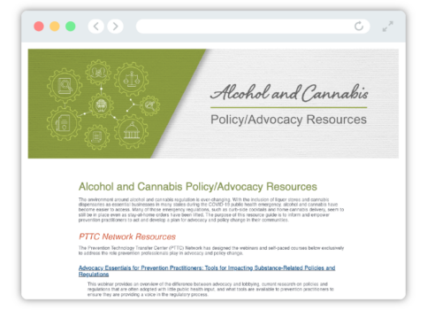 Alcohol and Cannabis Policy/Advocacy Resources visual
