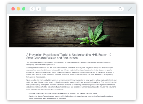 A Prevention Practitioners' Toolkit to Understanding HHS Region 10 State Cannabis Policies and Regulations visual