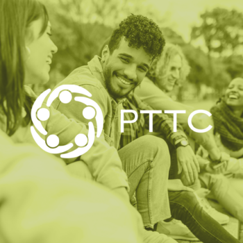 Prevention Technology Transfer Center logo over a picture of smiling group of young adults